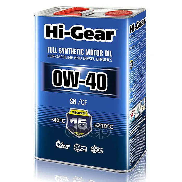 Моторное Масло Hi Gear 0w40 4л Hg0044 Hi-Gear арт. HG0044