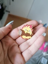 Brooches Buckle Jewelry Fire-Elf-Badge Lapel-Pin Gift Howl Anime Custom Japanese Calcifer