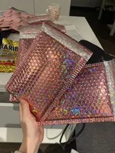 Burbuja holográfica de 10 Uds., bolsas de regalo para maquillaje, Glamour, embalaje colorido, envío acolchado, sobre de correo