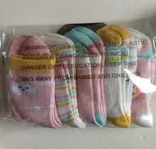 Calcetines transpirables de unicornio para bebé y niño, medias finas de malla para bebé, calcetines de algodón para niña, Miaoyoutong, 5 par/lote