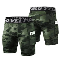 Men's Workout Lightweight  Compression Camouflage Men's Gym Shorts with Phone Security Pockets for Training Yoga Running Bicycle 1