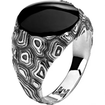 

Esthete ring collection totem Tiger/Tiger with 1 agate of black silver
