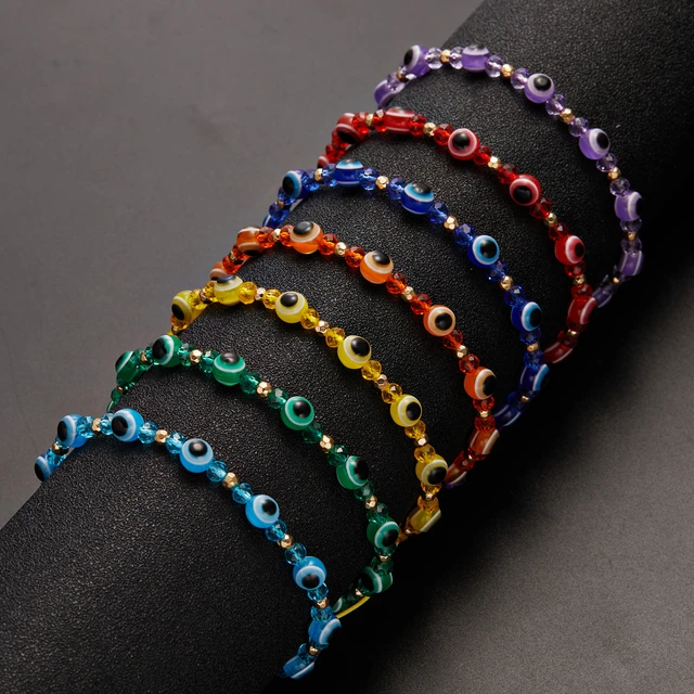 Black String Braided Rainbow Beads Bracelet | Monster Trendz