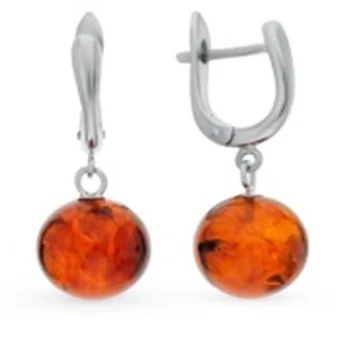 

Silver earrings with Amber cognac