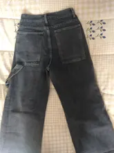 Women Jeans Cargo-Pants Wide-Leg Gray Loose Blue Girl Baggy High-Waist Straight Casual