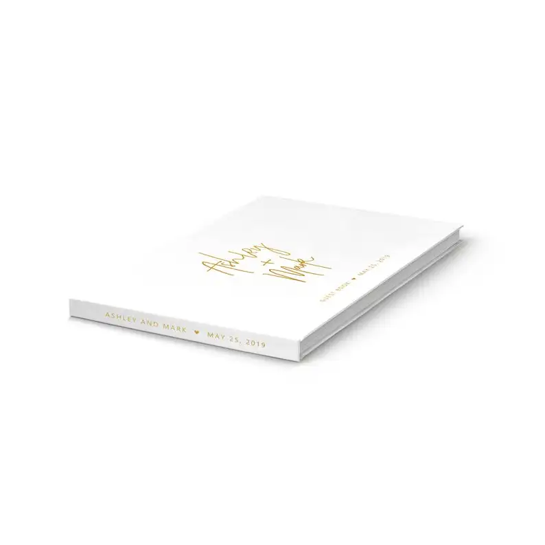 Персонализировать любой лангаут Белый Свадебный Гость книга, обручальное кольцо из розового золота гость книга, пользовательские помолвки знак в книги фотоальбомы
