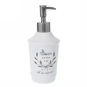 

Dispenser for liquid soap desktop "Lavender" ceramics color White
