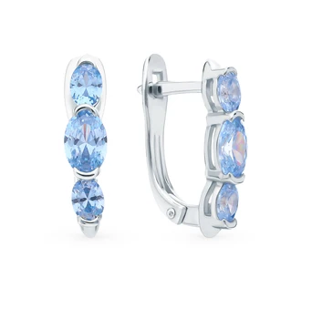 

Silver earrings with cubic zirconia sunlight sample 925 test