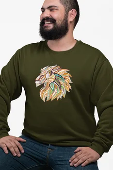 

Angemiel Wear Ethnic Pattern Lion Green Men 'S Sweatshirt