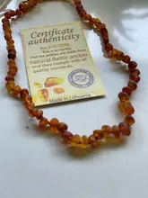HAOHUPO-collar de ámbar Natural clásico para bebé, certificado de autenticidad, piedra de ámbar del Caribe auténtica, collar para niño, regalo para bebé, 14 colores