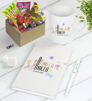 

Personalized Beautiful Banker Nostalgic Lezzetler Notebook Pen Mug Gift Set
