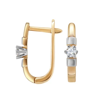 

Gold diamond earrings (b) VALTERA 585 sterling silver