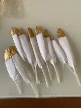 Handicrafts-Accessories Wedding-Party-Decoration DIY Christmas Feathers-5-7inches Gold-Plated