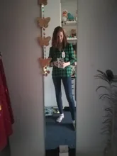 Plaid Shirt Blouses Tops Long-Sleeve Flannel Casual Cotton Women Brand-New Red Excellent-Quality