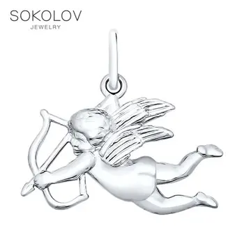 

Pendant "Cupid" SOKOLOV fashion jewelry silver 925 women's male, pendants for neck women