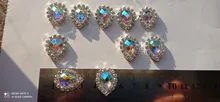 Accesorios de joyería Diy, 10 Uds., gota de agua de 16x20mm, diamantes de imitación acrílicos, adornos de pedestal, decoración de tapas