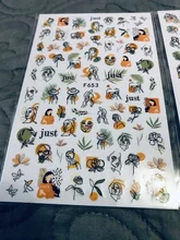 Decals Stickers Manicure-Accessories Nail-Art-Decorations Nails Square-Design Girl Sliders