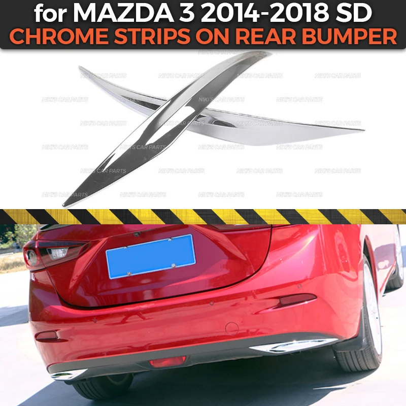 Хромированные накладки на задний бампер для Mazda 3- SD ABS пластик хром 2 шт. литье украшение Тюнинг Автомобиля