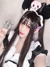 MEIFAN Cosplay Lolita largo recto Color diaria peluca Peluca de Anime sintética de cabello en la mujer rosa azul gradiente gorros y sombreros Harajuku peluca