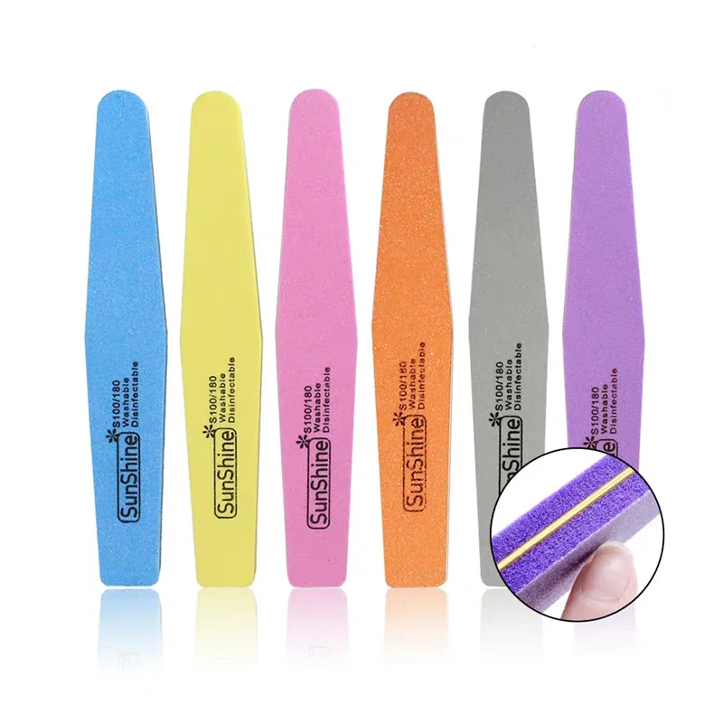 

5pcs/Lot #100/180 Rhombus Double Side Nail Files Buffer Polishing Grinding Manicure Pedicure Nail Buffers File Tools