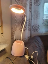 Pen-Holder Desk-Lamp Book Read-Light Dimming Bedside Home-Decor Pink Eye-Protect Touch