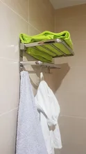 Towel-Holder Can-Be-Folded-Hanger Home-Accessories Stainless-Steel Bathroom Black Wall-Mounted