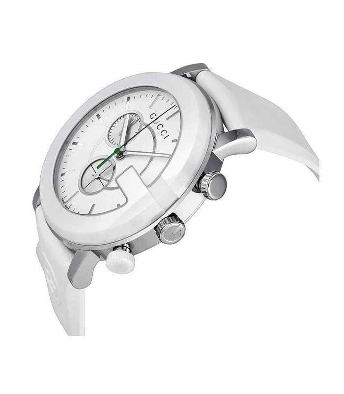 GUCCI YA101346 G-TIMELESS белый циферблат резиновый ремешок Мужские кварцевые часы из нержавеющей стали