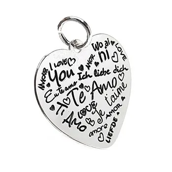 

Pendant 925 Sterling silver m sheet heart 24mm. I LOVE YOU [AB5366GR] -Customizable-RECORDING INCLUDED IN THE PRICE