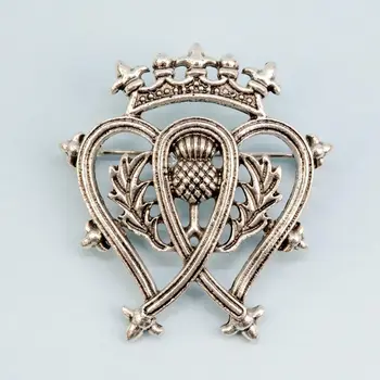 

Brooch jewelery two hearts with Crown (53120)
