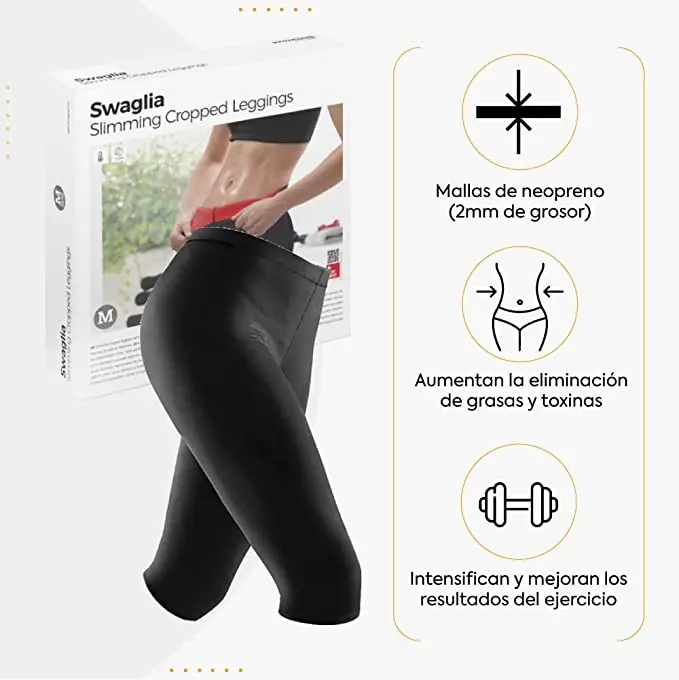 Leggins Reductores Malla termicas Negras - Adelgazantes Efecto Sauna Medio  Cuerpo - Pantalon de Mujer para Sudar - Mallas Deporte, Push up, Running,  Yoga - AliExpress