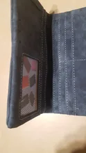Bolso largo doble pliegue de famosa marca para mujer, billetera de cuero de nobuk con cordón, cremallera, billetera de gamuza, bolso de mano femenino