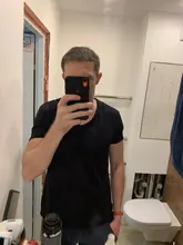 GustOmerD-Camiseta de manga corta para hombre, de algodón puro, ropa para parte superior masculina, con cuello en v, de calidad, ajustada y casual