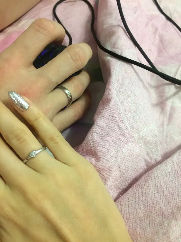 Silver Plated Heart Lovers Couple Adjustable Rings photo review