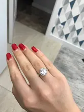 CC Anillos para las mujeres de la Boda nupcial Anelli joyería de moda anillo de compromiso de oro blanco Anillos de Color CC595
