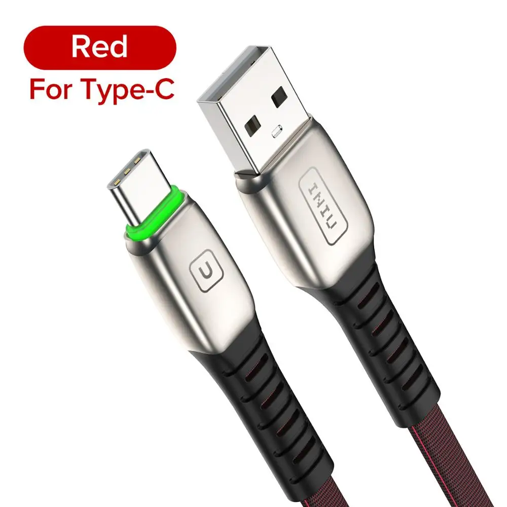 INIU 3A 2m type C Micro USB кабель для зарядки мобильных телефонов type-C Быстрая зарядка для samsung Xiaomi huawei Andriod Microusb шнур для передачи данных - Цвет: Red For Type-C