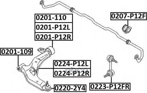 Рычаг Подвески | Перед Прав | Nissan: Primera P12nissan: Primera P12nissan Primera P12 2001- ASVA арт. 0224P12R