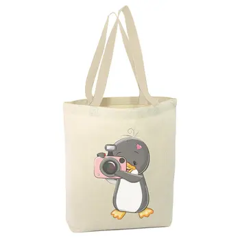 

Angemiel Bag Photographer Penguin Shopping Beach Tote Bag