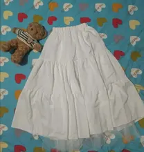 De tul Midi faldas para mujer de Otoño de 2021 de cintura alta de malla de faldas de tutú plisadas mujer blanco y negro Falda larga Streetwear