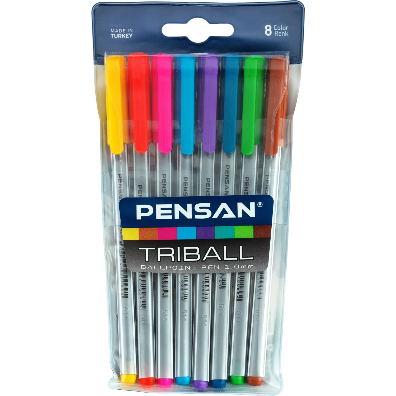 SERESSTORE Pensan Ballpoint Triball 1mm Colored 8-PIECE SET-pen-pens-note book set with pen-fine point pen-technical pen drawing бусина triball skull мельхиор