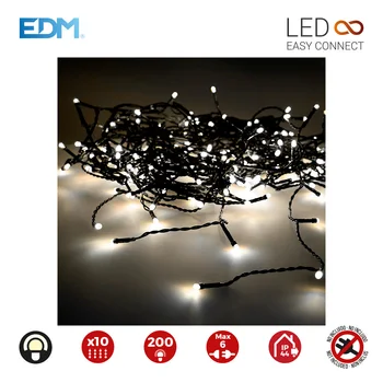 

CURTAIN EASY-CONNECT 2X2M 10 STRIPS 200 LEDS WARM WHITE 30V (INDOOR and OUTDOOR use) EDM OUTRIGHT 3,2W
