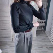 Jerséis de mujer de cuello alto 2020 Otoño e Invierno suéter de punto de jersey de manga larga Mujer suéteres Tops de Jersey para mujer