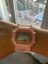 Relojes digitales para niños, LED, resistente al agua, transparente, correa, movimiento, ocio, contraído, a la moda, multifunción