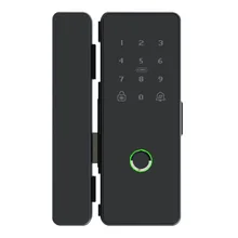 Carte biométrique intelligente à empreintes digitales, verrouillage par mot de passe avec clé d'urgence pour la maison et le bureau, porte coulissante à cadre en verre 