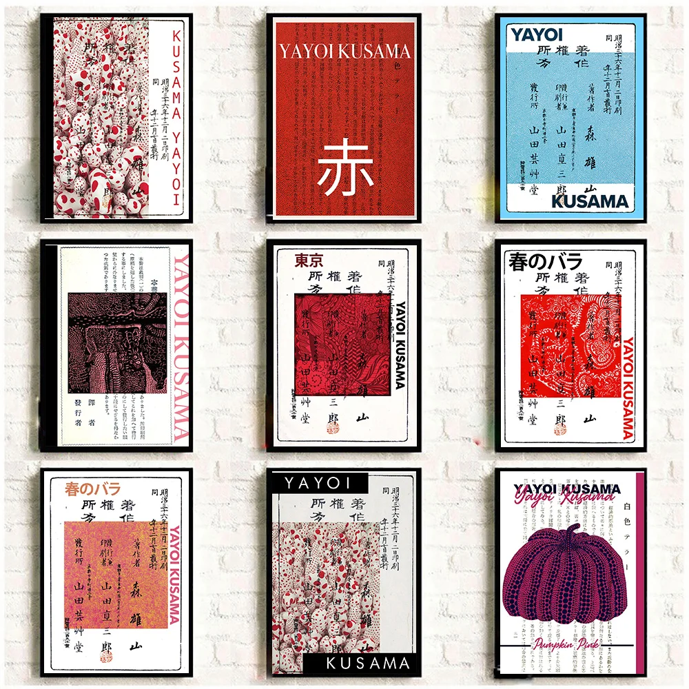 Yayoi Kusama Pumpkin Dots Surrealism Nordic Posters And Prints Wall Art Canvas Painting Wall Pictures For Living Room Decor