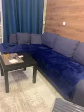 Seat-Cover Cushion Couch Sofa Velvet Elastic Living-Room Solid-Color Soft 