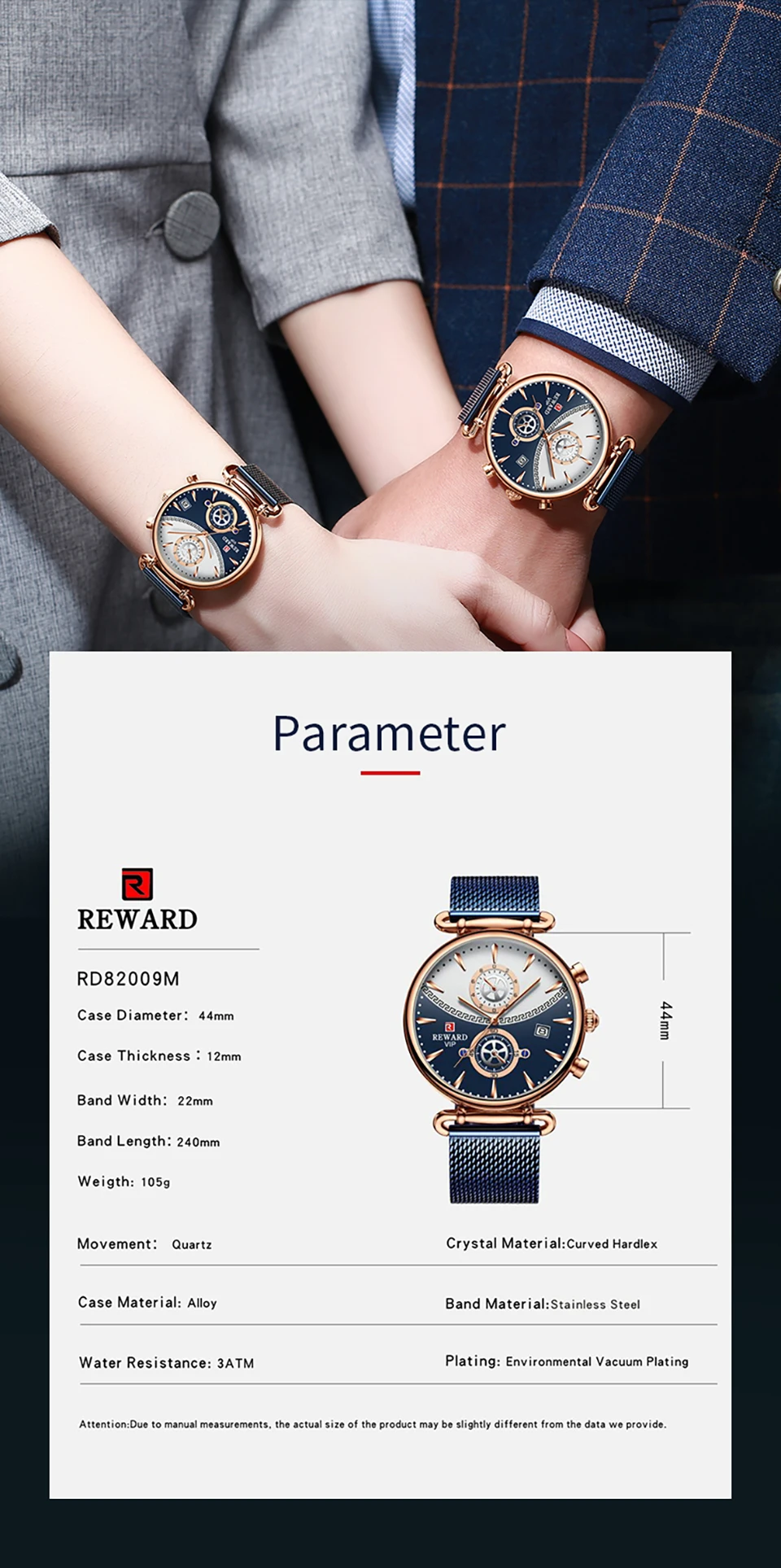 Montre de Couple étanche pour hommes, montre-bracelet à Quartz de luxe, chronographe, calendrier, bracelet en acier inoxydable_voghion.com