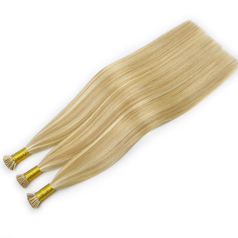 I Tip Human Hair Extensions Brazilian Smoothing Keratin Bonded Colored Strands Of Hair Virgin Remy Straight Capsules 1g/pc