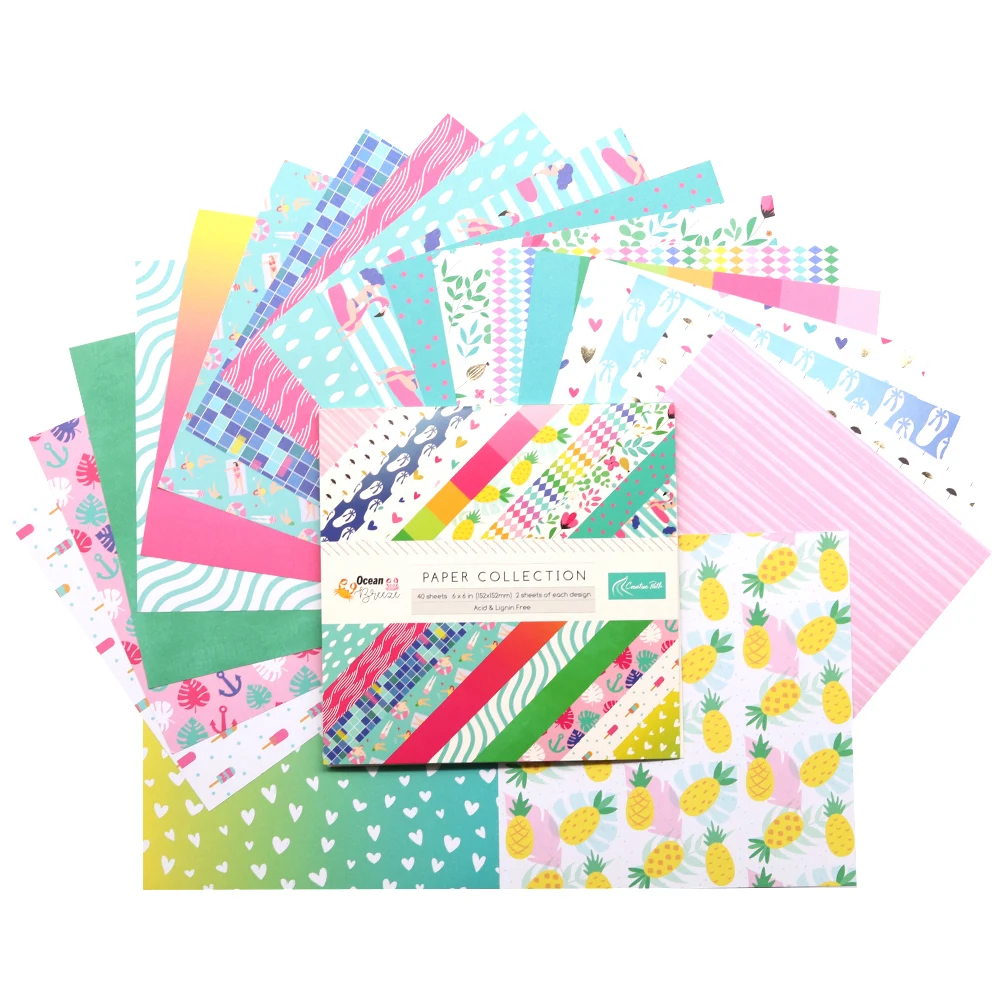 Scrapbooking Pattern Papers 6"x6 Inch One Side Designs Acid Free Pack