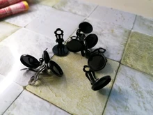 10mm 12mm 10 unids/lote Clips de cobre para los oídos 8 colores chapados, pendientes en blanco/Base, Cabochons de cristal de ajuste de 10 12mm, ajuste de pendientes