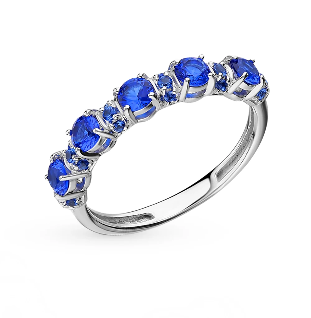 Серебряное кольцо с фианитами SUNLIGHT проба 925